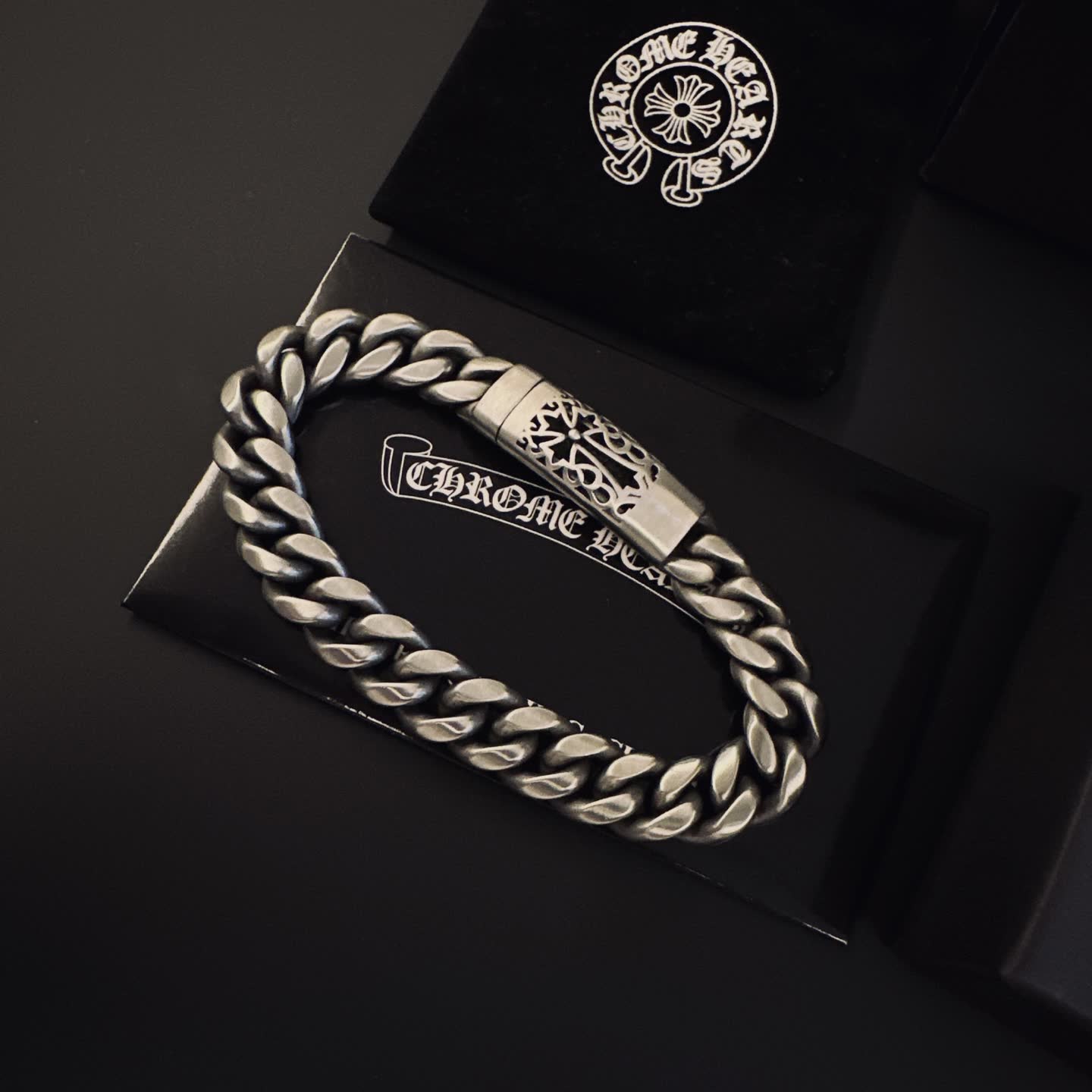 Chrome Hearts Silver Chain Bracelet